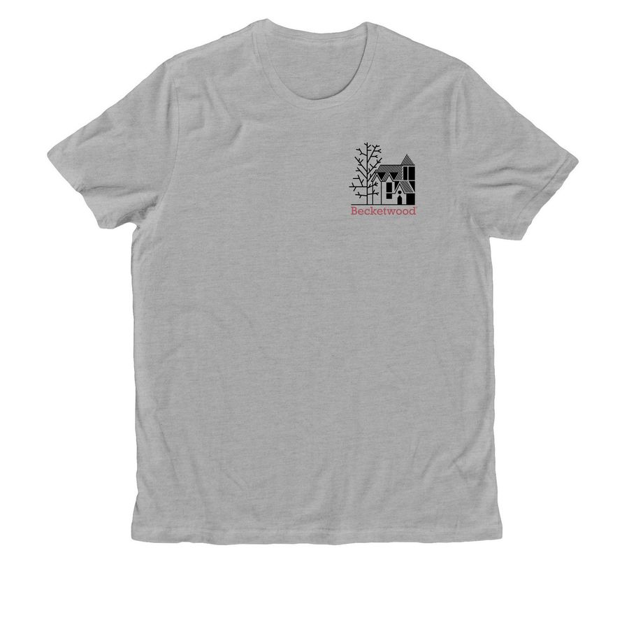 Organic Cotton Unisex T-Shirt. Burgundy logo, a Granite Grey Heather Allmade Organic Cotton Unisex Tee