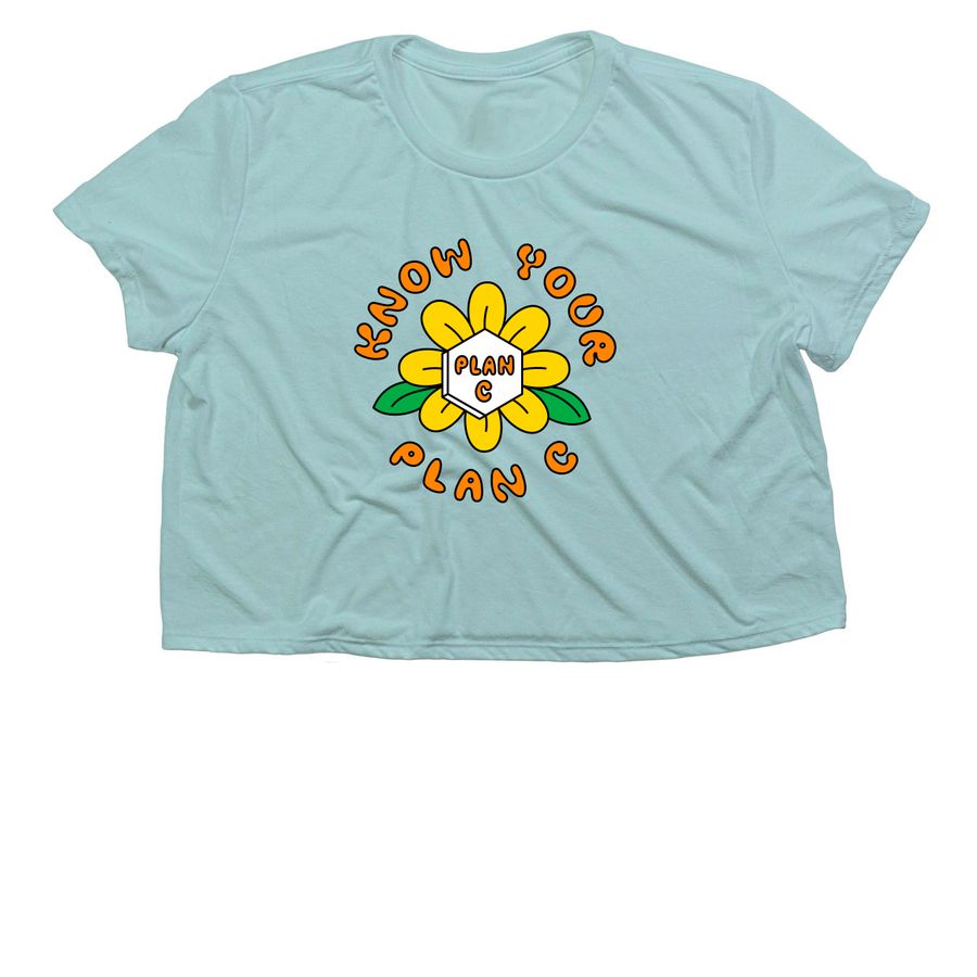 Power in Your Hands, a Dusty Blue Women?s Flowy Cropped Tee