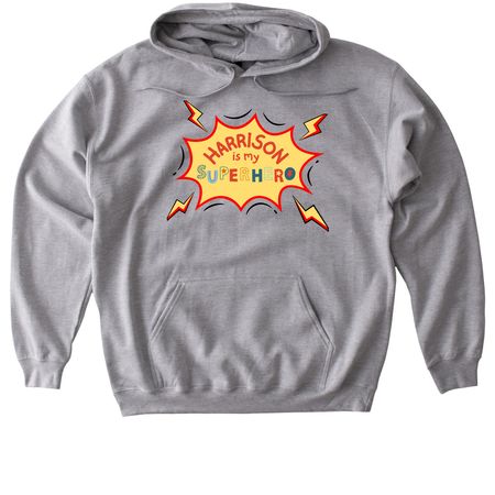 Harrison is my Hero - Warm Gear, a Sport Grey Gildan Softstyle Pullover Hoodie
