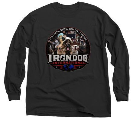 IronDog International, a Black Classic Long Sleeve Tee