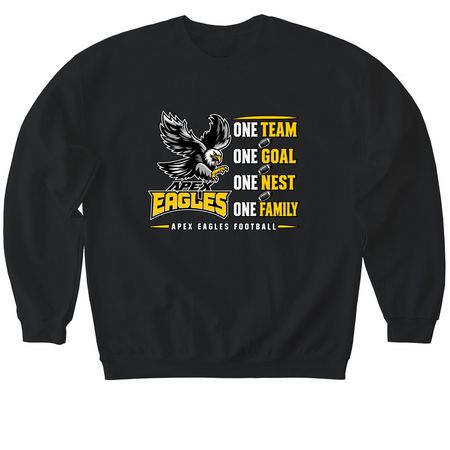 Apex Eagles | One Team. One Nest., a Black Softstyle Crewneck Sweatshirt