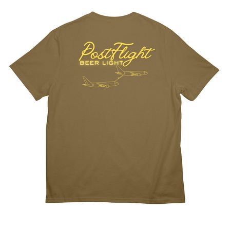 Post Flight Beer Light Shirt Collection, a Coyote Brown All-American Unisex Tee