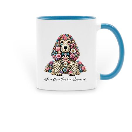 Dog Mom Mug, a Light Blue Two-Tone Ceramic Mug