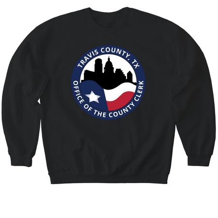 Travis County Clerk Original&nbsp;, a Black Softstyle Crewneck Sweatshirt
