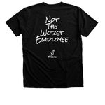 Not The Worst, a Black Heather Premium Unisex Tee (back-view)