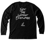 Not The Worst, a Black Heather Premium Long Sleeve Tee (back-view)