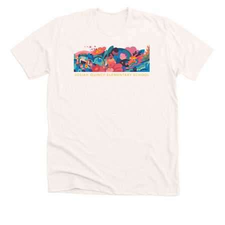 (ADULT TEE) A Canvas of Culture at JQES, a Heather Natural Premium Unisex Tee