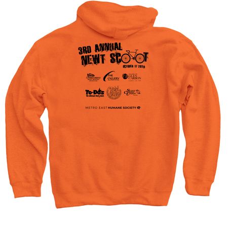 Newt Scoot 2026 Event Tee, a Orange Pullover Hoodie (back-view)