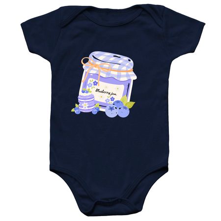 Blueberry Jam and Macaron Baby Onsie, a Navy Infant Onesie