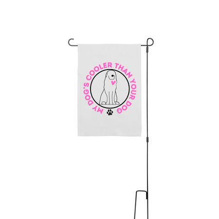 Yard Flag Pink&nbsp;, a White 12" x 18" Yard Flag with Stake