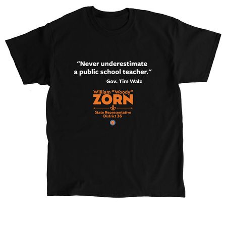 "Never underestimate public school teacher.", a Black Classic Unisex Tee