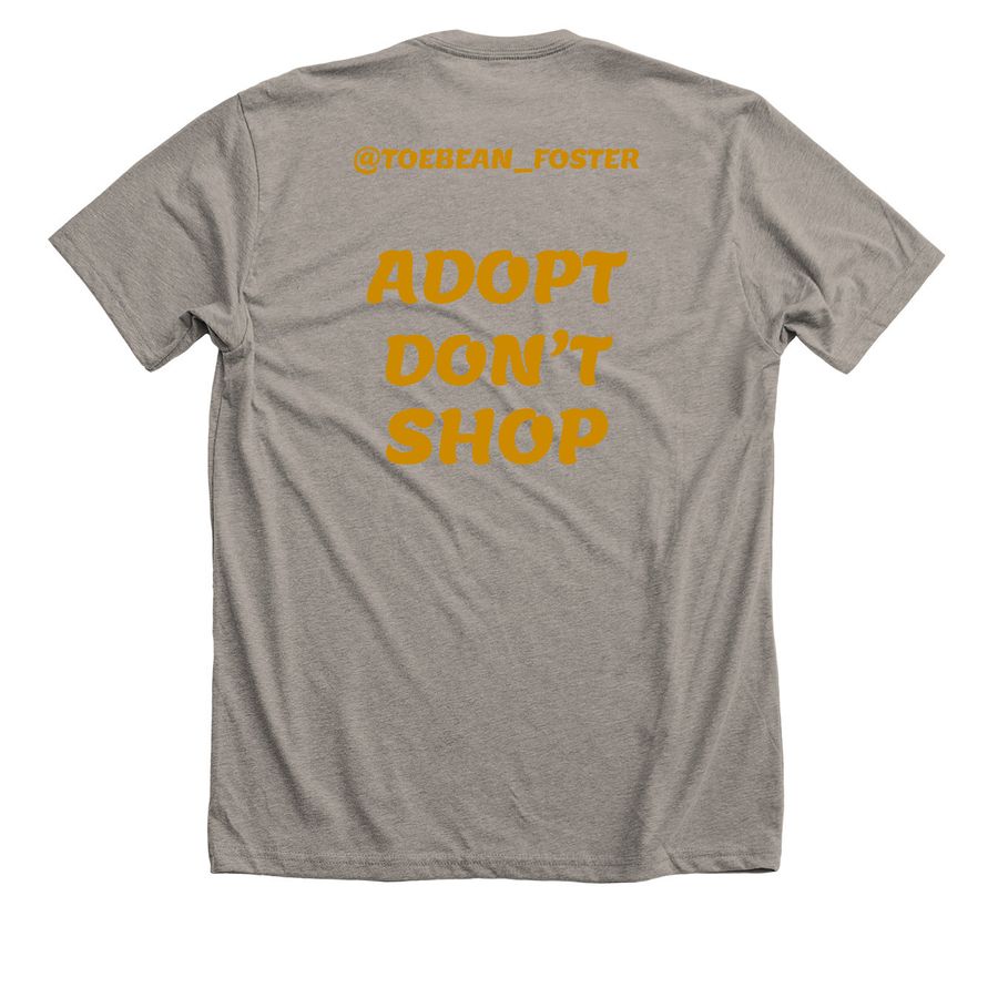ADOPT DONT SHOP, a Heather Stone Premium Unisex Tee (back-view)