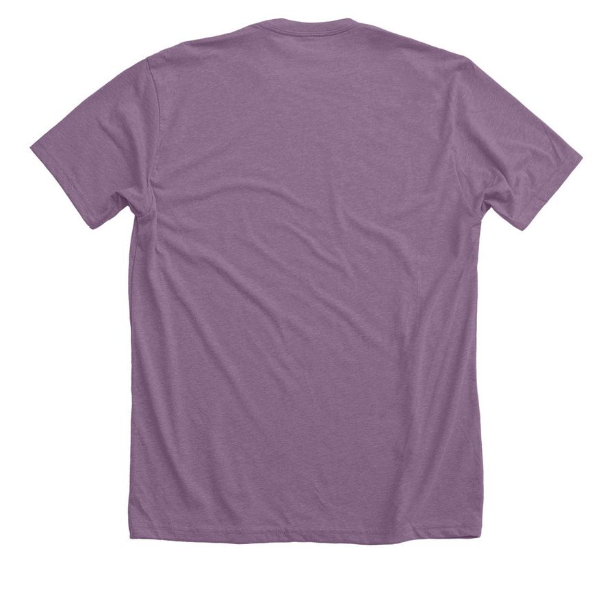 One Day at a Time, a Heather Purple Premium Unisex Tee (back-view)