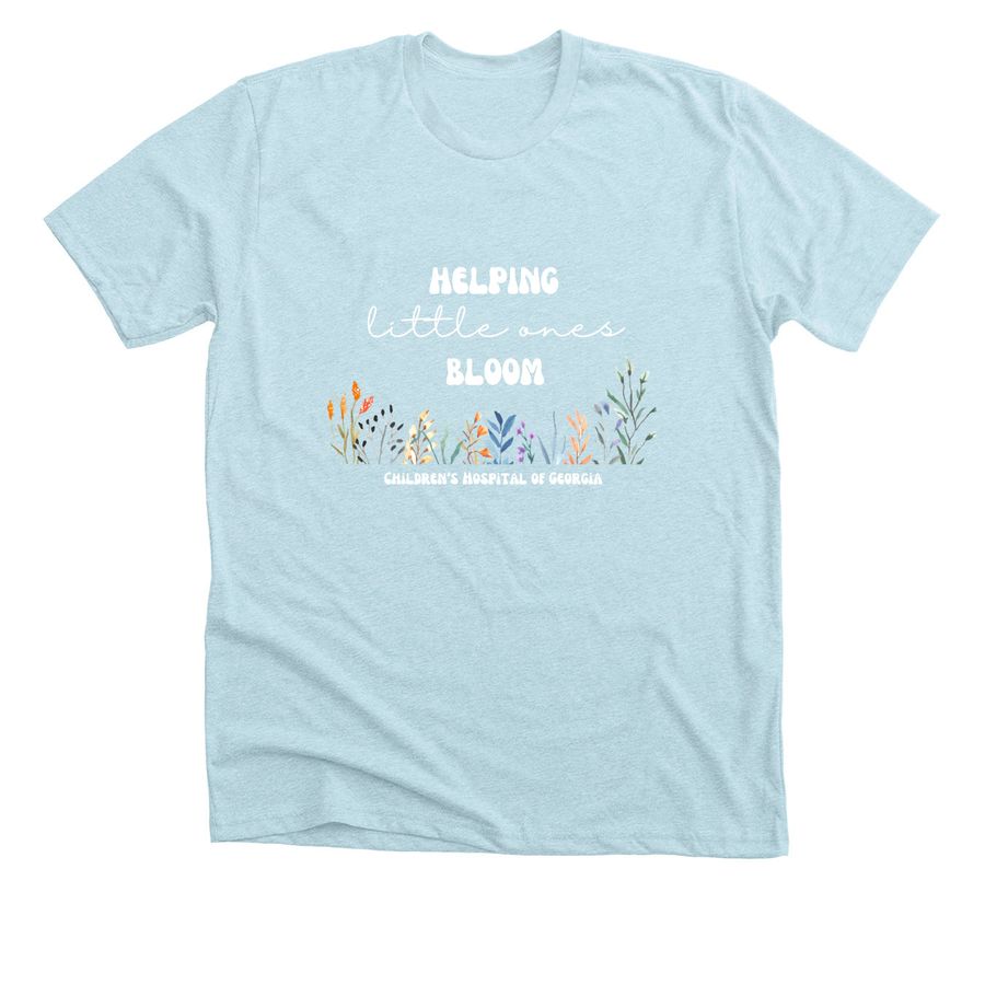 Helping Little Ones Bloom, a Heather Ice Blue Premium Unisex Tee