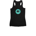 dc1 comp shirts, a Black Women's Racerback (back-view)