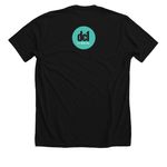 dc1 comp shirts, a Solid Black Blend Premium Unisex Tee (back-view)