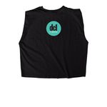 dc1 comp shirts, a True Black Women's Heavyweight Garment Dye Muscle Tee (back-view)