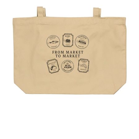 From Market to Market Tote, a Oyster Large Organic Cotton Tote Bag