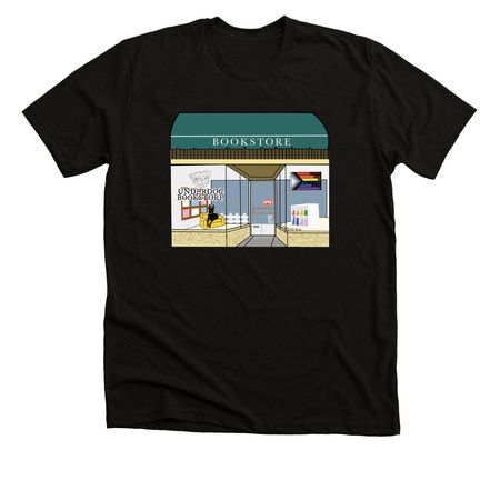 Underdog Bookstore, a Black Heather Premium Unisex Tee