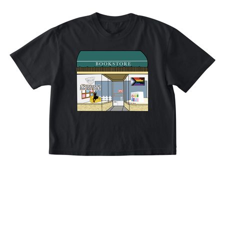 Underdog Bookstore, a Black Comfort Colors Boxy Tee
