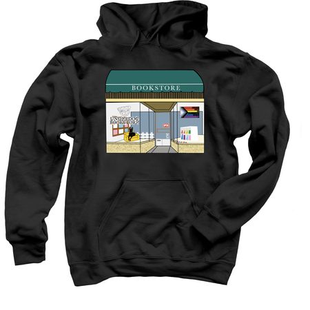 Underdog Bookstore, a Black Pullover Hoodie