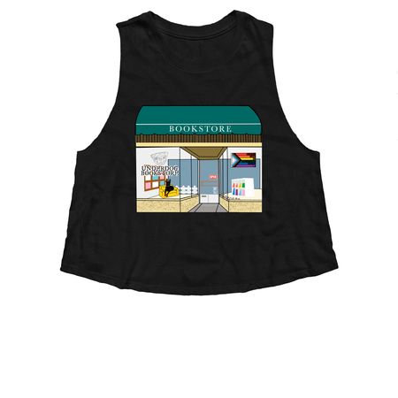 Underdog Bookstore, a Solid Black Blend Women?s Cropped Racerback Tank