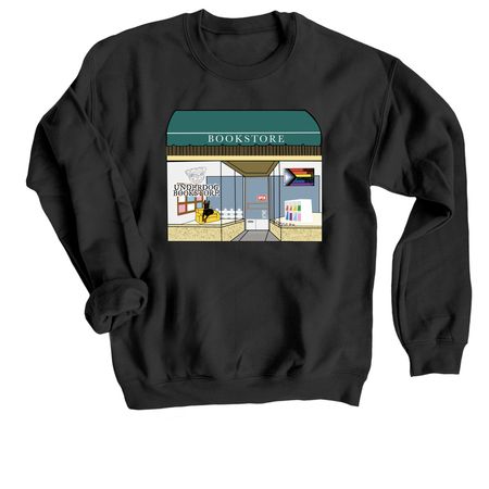 Underdog Bookstore, a Black Crewneck Sweatshirt
