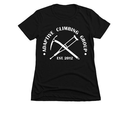 Adaptive Climbing Group Apparel, a Black Women's Slim Fit Tee