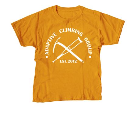 Adaptive Climbing Group Apparel, a Gold Youth Unisex Tee