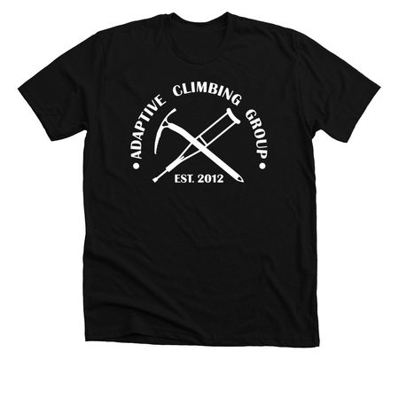 Adaptive Climbing Group Apparel, a Solid Black Blend Premium Unisex Tee