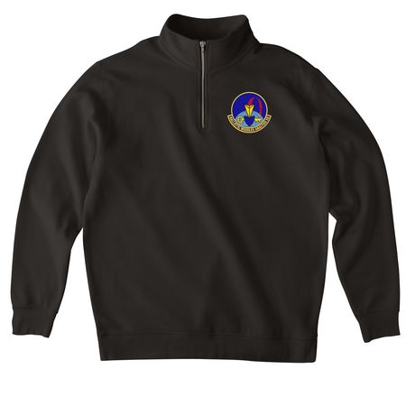 WMB Crest 1/4 Zip, a Black Midweight Quarter Zip Pullover