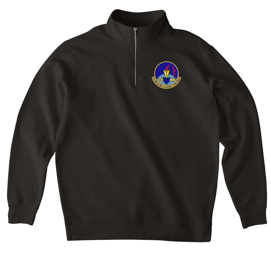 WMB Crest 1/4 Zip, a Black Midweight Quarter Zip Pullover