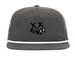 Gundo Hats, a Charcoal/ White Printed Umpqua Snapback Cap