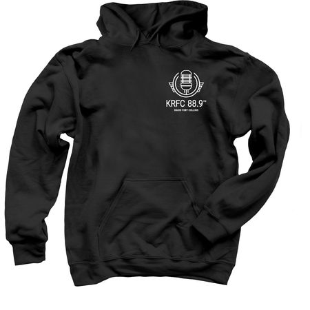 Shirts & Sweatshirts (White Logo), a Black Pullover Hoodie