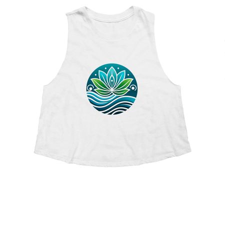 Love Is the Answer, a Solid White Blend Women's Cropped Racerback Tank