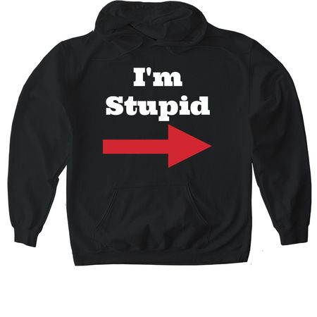 I'm Stupid!, a Black Gildan Softstyle Pullover Hoodie
