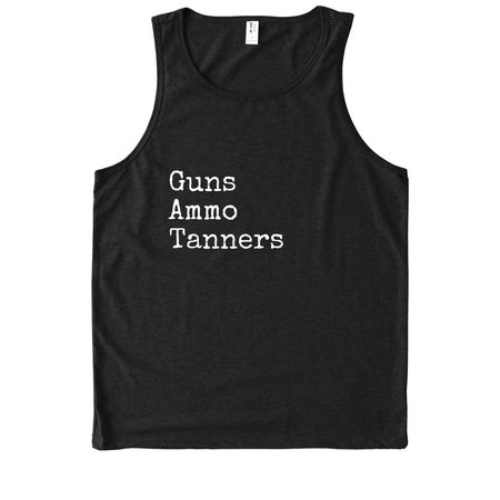 Guns.Ammo.Tanners., a Deep Black Allmade Eco Triblend Tank