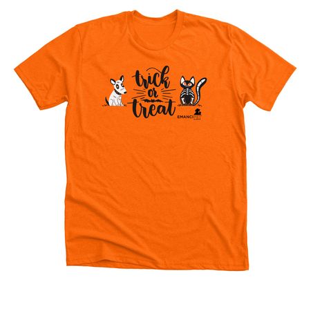 Trick or Treat, a Neon Orange Premium Unisex Tee