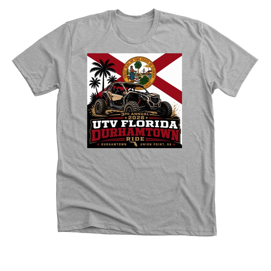 UTV Florida 2026 Durhamtown Ride, a Athletic Heather Premium Unisex Tee