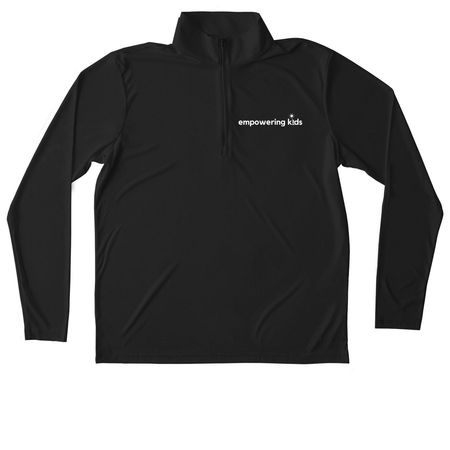 Empowering Kids Dark Activewear, a Black Unisex Performance Quarter Zip Pullover
