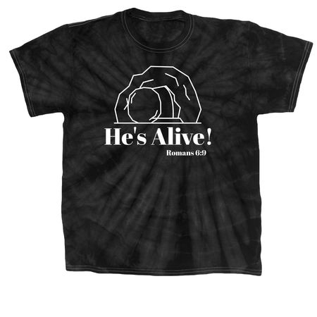 Romans 6:9, a Black Classic Tie Dye Tee