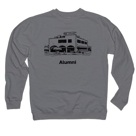 Denver College of Nursing Alumni, a Gunmetal Heather Midweight Crewneck Sweatshirt