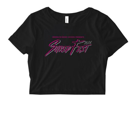 ShredFest 2026 - Black / Pink / Grey, a Black Women's Fitted Cropped Tee