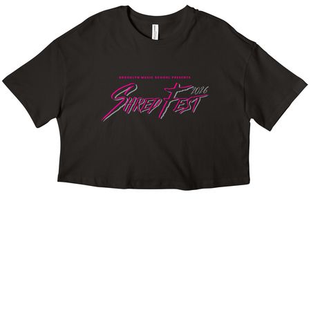 ShredFest 2026 - Black / Pink / Grey, a Black Women?s Cropped Cotton Tee