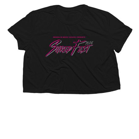 ShredFest 2026 - Black / Pink / Grey, a Black Women?s Flowy Cropped Tee