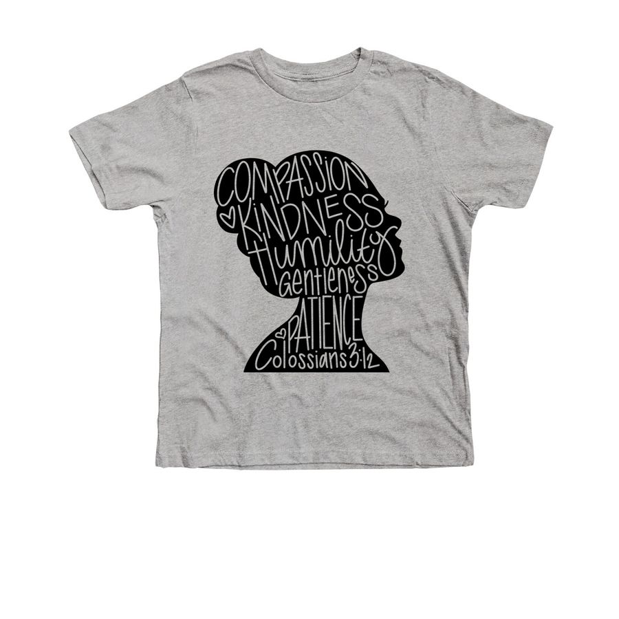 Vulnerability tee - Colossians 3:12, a Athletic Heather Premium Youth Tee
