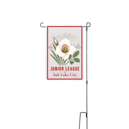 JLSLC Sego Lily Line Garden Flag, a White 12" x 18" Yard Flag with Stake