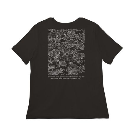 Women?s Relaxed Cotton Tee, a Black Women?s Relaxed Cotton Tee (back-view)