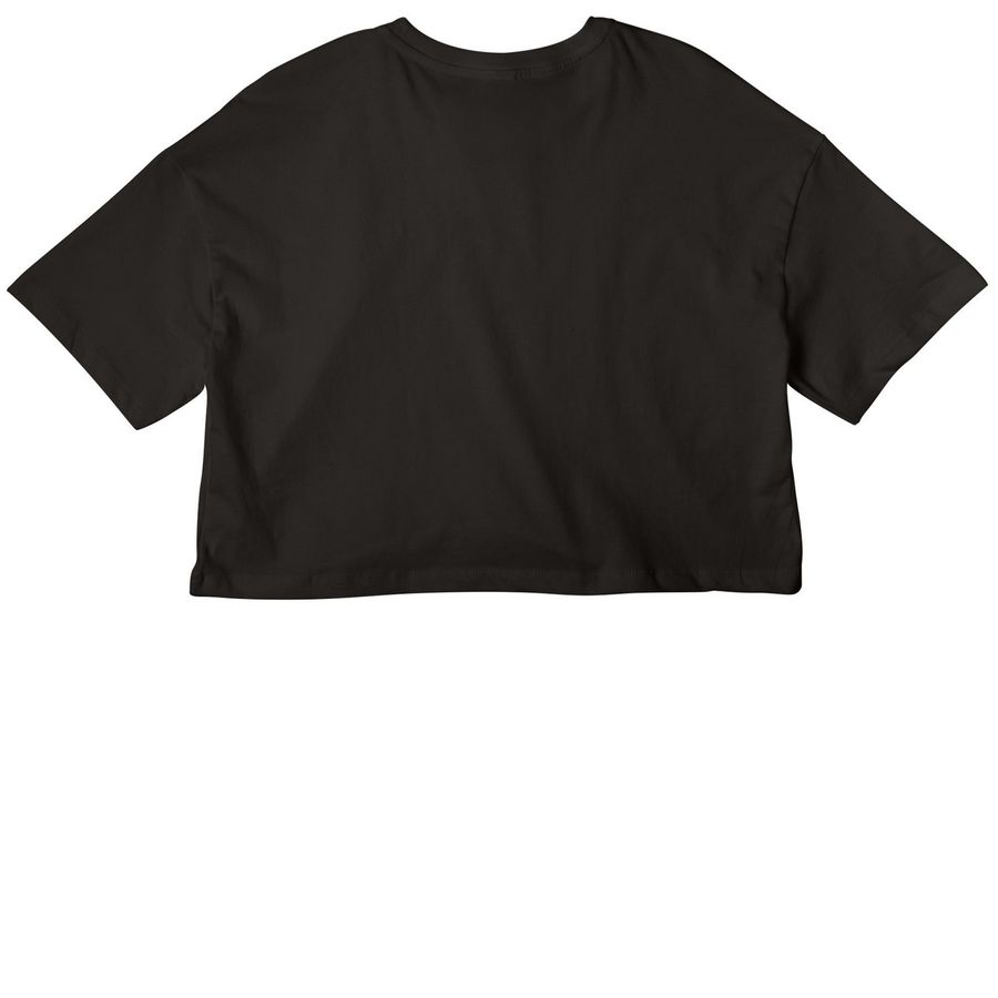 Woman Noun Adult Human Female Merch, a Black Women?s Cropped Cotton Tee (back-view)