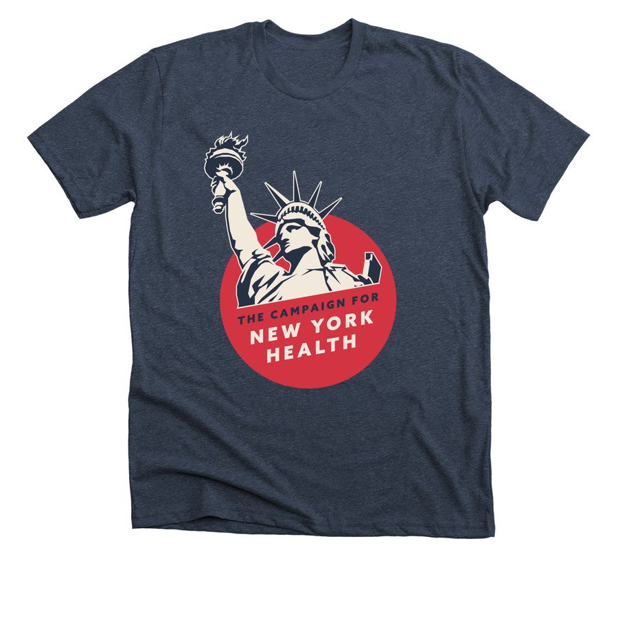 New York Health Act - Navy, a Heather Midnight Navy Premium Unisex Tee